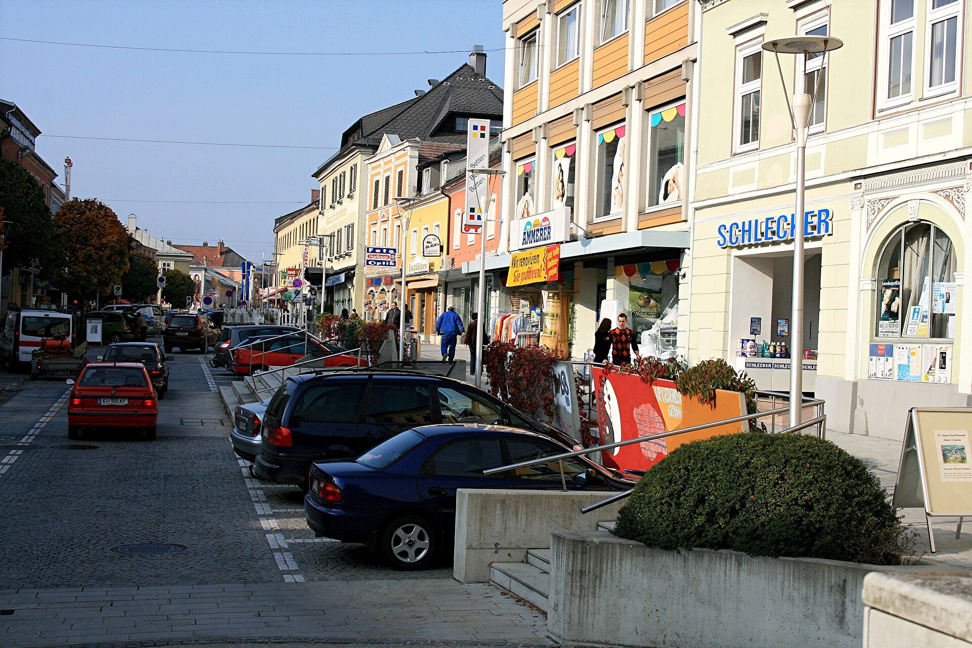 Der Hauptplatz von Kirchdorf an der Krems, der Bezirkshauptstadt am oberen Kremstal.
