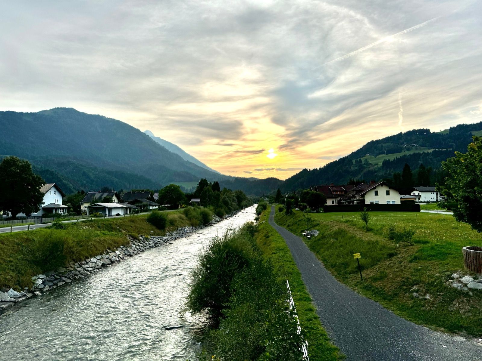 Der R3 Gailtal-Radweg am westlichen Beginn bei Kötschach-Mauthen