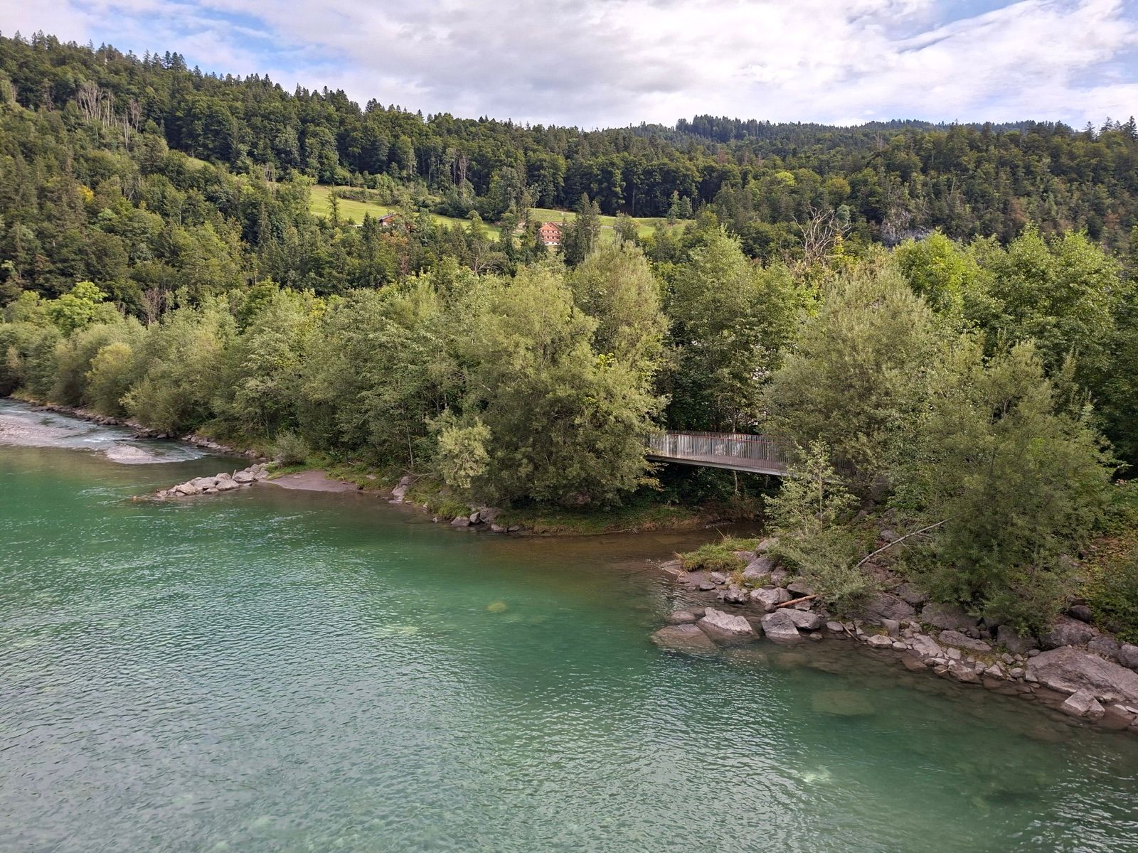 Rad- und Fußgängerbrücke über den Grebanbach bei Bezau im Bregenzerwald