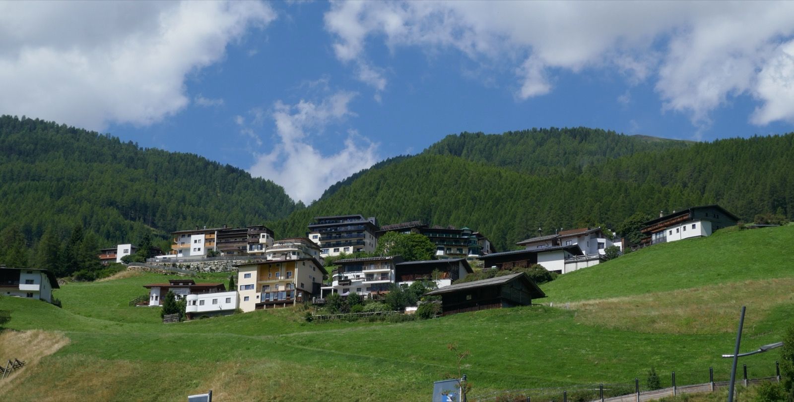 Sölden am oberen Ende des Ötztalradwegs, Ausgangspunkt der Talfahrt.